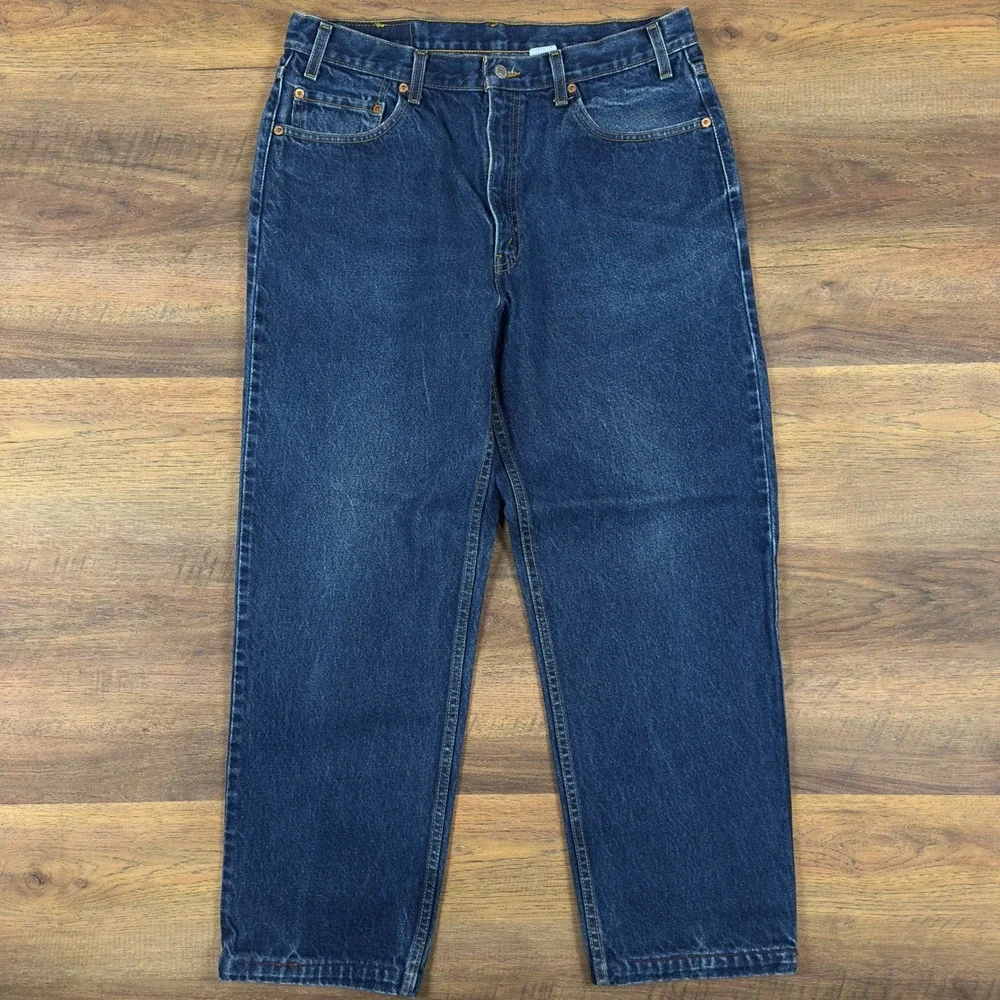 Levis 505 Straight Leg Jeans Mens 33x28 Medium Wash Blue Denim Pants‎ 505-0216